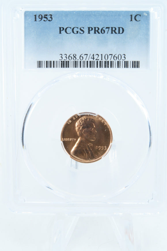 1953-P PCGS PR67RD Lincoln Wheat Cent Proof 1C