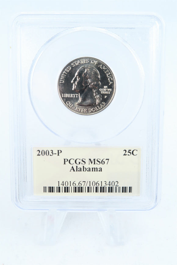 2003-P PCGS MS67 Alabama State Quarter Business Strike 25C