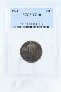 1921-P PCGS VG10 Standling Liberty Quarter Business Strike 25C