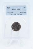 1936-P PCGS MS66 Buffalo Nickel Business Strike 5C