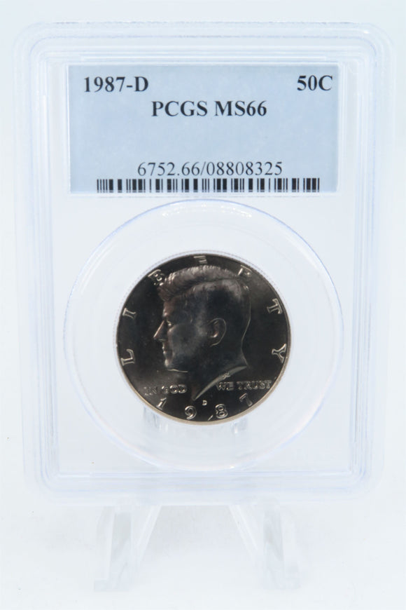 1987-D PCGS MS66 Kennedy Half Dollar Business Strike 50C