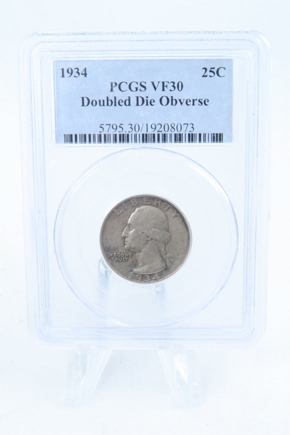 1934-P PCGS VF30 DDO Washington Quarter Business Strike 25C