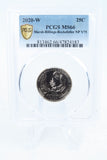 2020-W PCGS MS66 Marsh-Billings-Rockefeller NP V75 Quarter 25C