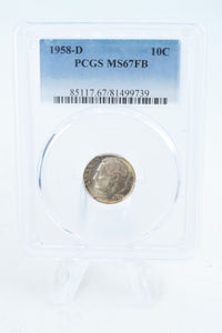 1958-D PCGS MS67FB Roosevelt Dime Business Strike 10C