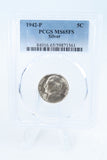1942-P PCGS MS65FS Type 2 Jefferson War Nickel Full Steps Business Strike 5C