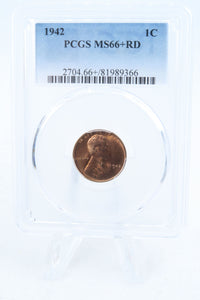 1942-P PCGS MS66+RD Lincoln Wheat Cent Business Strike 1C