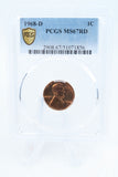 1968-D PCGS MS67RD Lincoln Memorial Cent Business Strike 1C