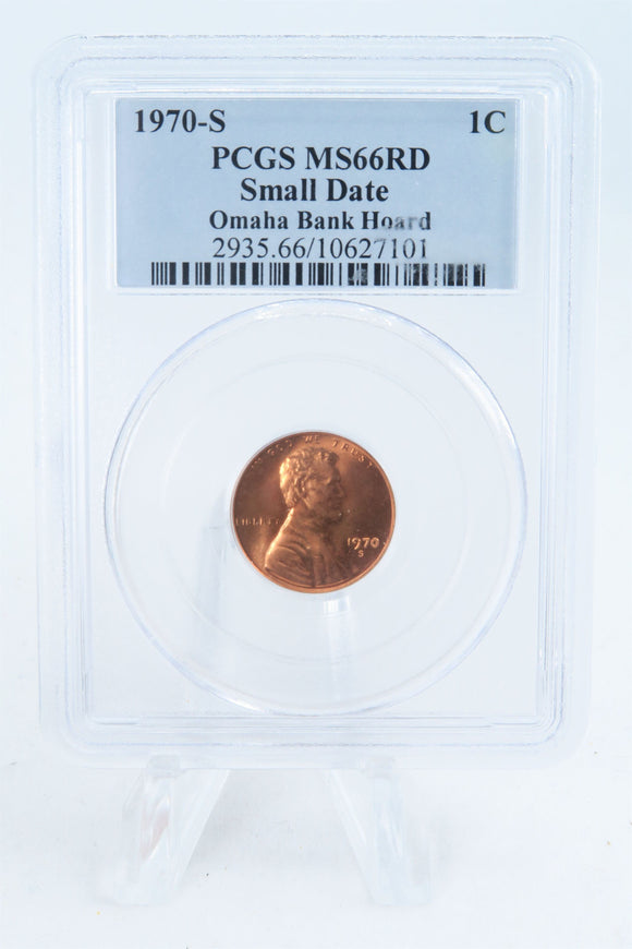 1970-S PCGS MS66RD Small Date Lincoln Memorial Cent Business Strike 1C