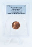 1970-S PCGS MS66RD Small Date Lincoln Memorial Cent Business Strike 1C