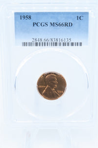 1958-P PCGS MS66RD Lincoln Wheat Cent Business Strike 1C