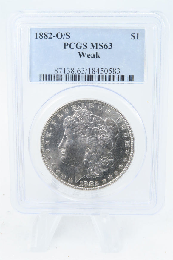 1882-O/S PCGS MS63 Weak Morgan Dollar Business Strike