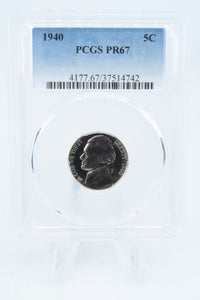 1940-P PCGS PR67 Reverse Of 1940 Jefferson Nickel Proof 5C