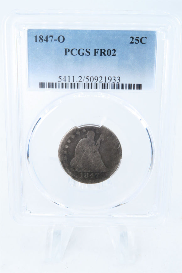 1847-O PCGS FR02 Liberty Seated Quarter Business Strike 25C