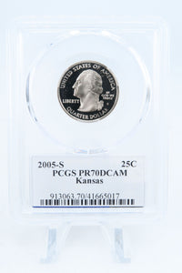 2005-S PCGS PR70DCAM Kansas State Quarter Proof 25C