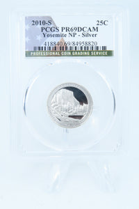 2010-S PCGS PR69DCAM Silver Yosemite NP Quarter Proof 25C