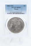 1882-O/S PCGS MS60 Weak Morgan Dollar Business Strike