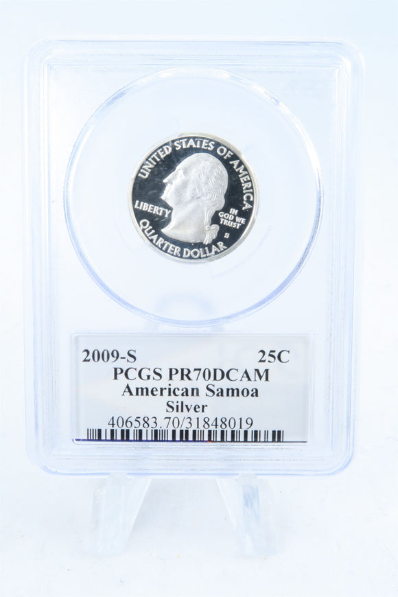 2009-S PCGS PR70DCAM Silver American Samoa Quarter Proof 25C