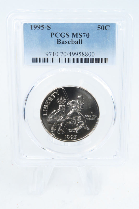 1995-S PCGS MS70 Baseball Modern Commemorative Half Dollar 50C