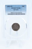 1853-O PCGS VG10 Arrows Liberty Seated Dime Business Strike 10C
