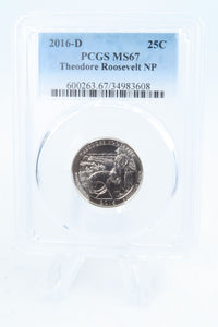 2016-D PCGS MS67 Theodore Roosevelt NP Quarter Business Strike 25C