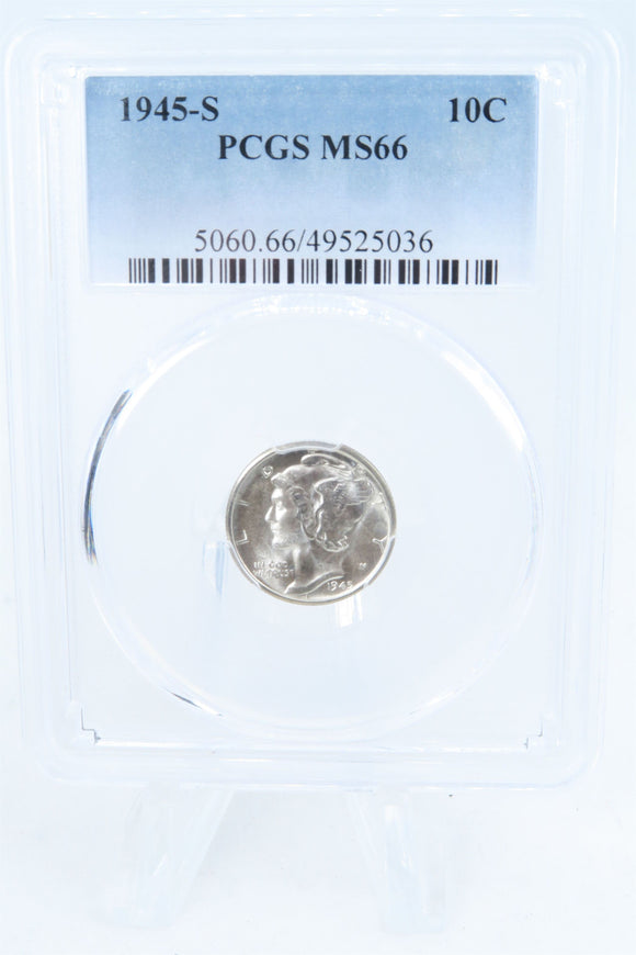 1945-S PCGS MS66 Mercury Dime Business Strike 10C