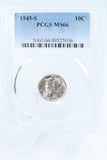 1945-S PCGS MS66 Mercury Dime Business Strike 10C