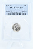 1948-S PCGS MS67FB Roosevelt Dime Business Strike 10C