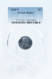 1943-S PCGS MS66+ Steel Lincoln Wheat Cent Business Strike 1C