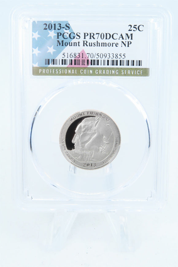 2013-S PCGS PR70DCAM Mount Rushmore NP Quarter Proof 25C