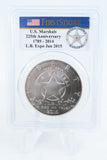 2015-P PCGS MS70 U.S. Marshals Service Silver Modern Commemorative Dollar
