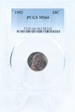 1952-P PCGS MS66 Roosevelt Dime Business Strike 10C