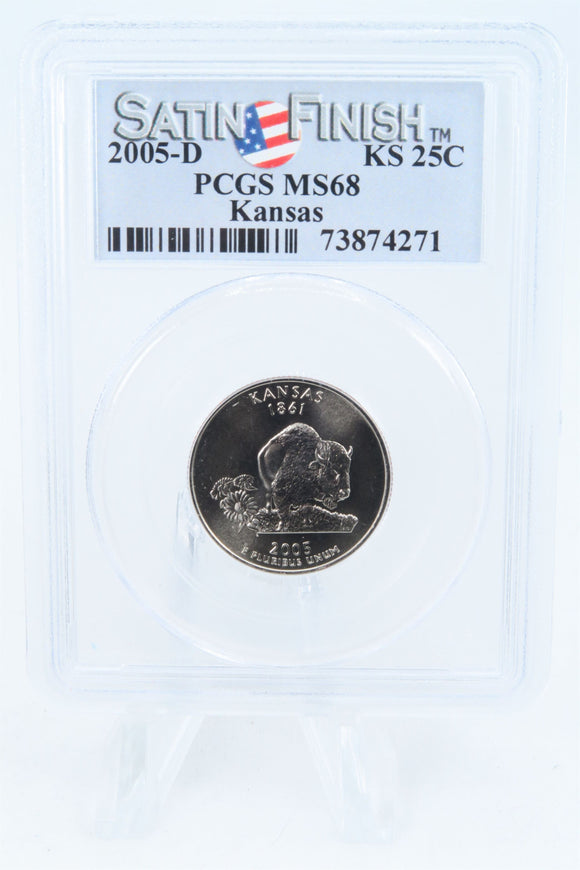 2005-D PCGS SP68 Kansas Satin Finish State Quarter 25C