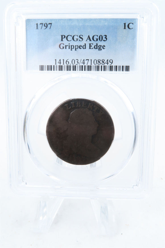 1797-P PCGS AG03BN Reverse Of 1795 Gripped Edge Draped Bust Cent 1C