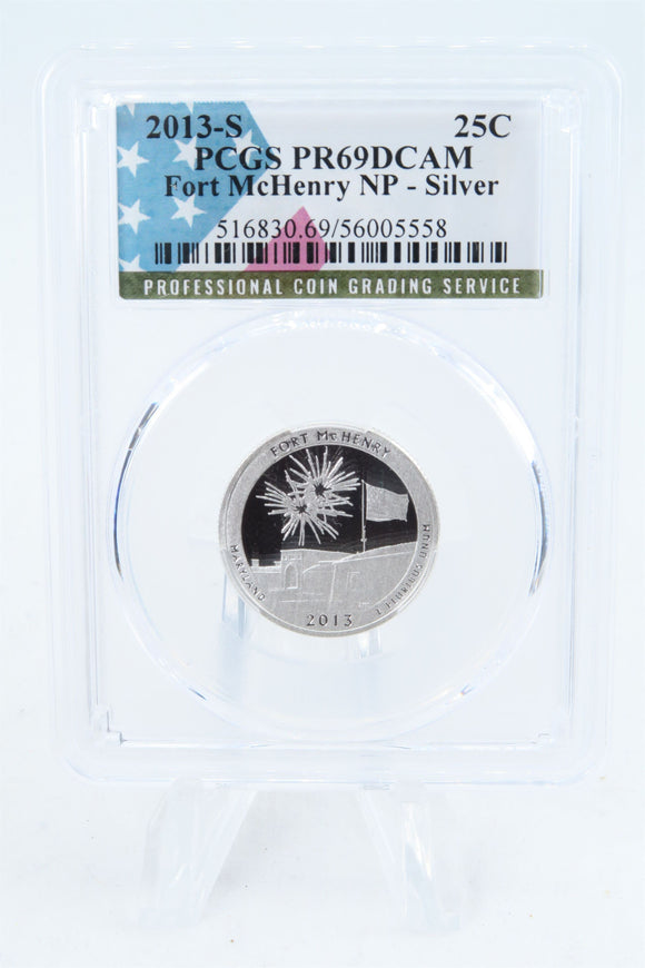 2013-S PCGS PR69DCAM Silver Fort McHenry NP Quarter Proof 25C