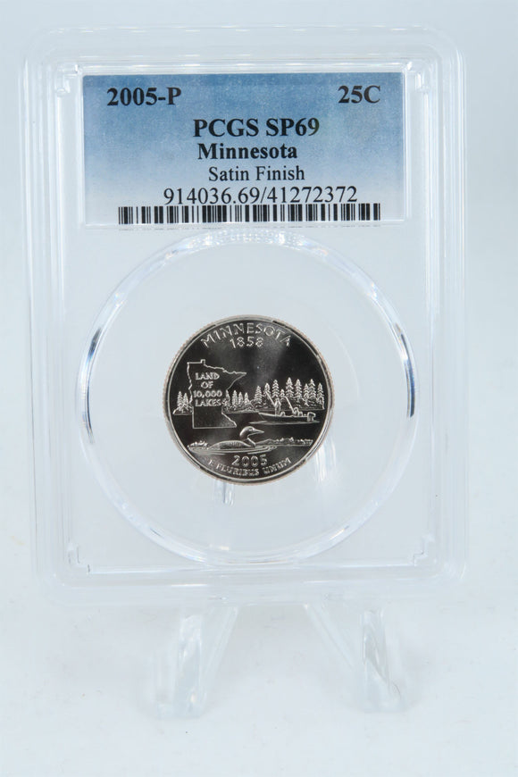 2005-P PCGS SP69 Minnesota Satin Finish State Quarter 25C