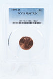 1999-D PCGS MS67RD Lincoln Memorial Cent Business Strike 1C