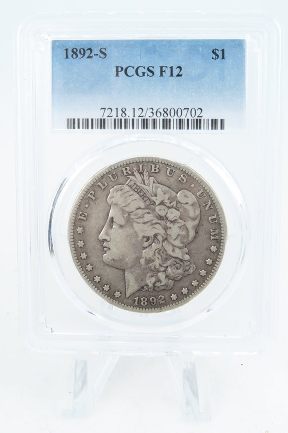 1892-S PCGS F12 Morgan Dollar Business Strike