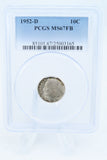 1952-D PCGS MS67FB Roosevelt Dime Business Strike 10C