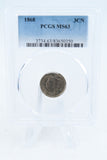 1868-P PCGS MS63 Three (3) Cent Nickel Business Strike 3CN