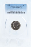 1958-P PCGS MS65FS Jefferson Nickel Full Steps Business Strike 5C