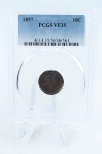1857-P PCGS VF35 Liberty Seated Dime Business Strike 10C