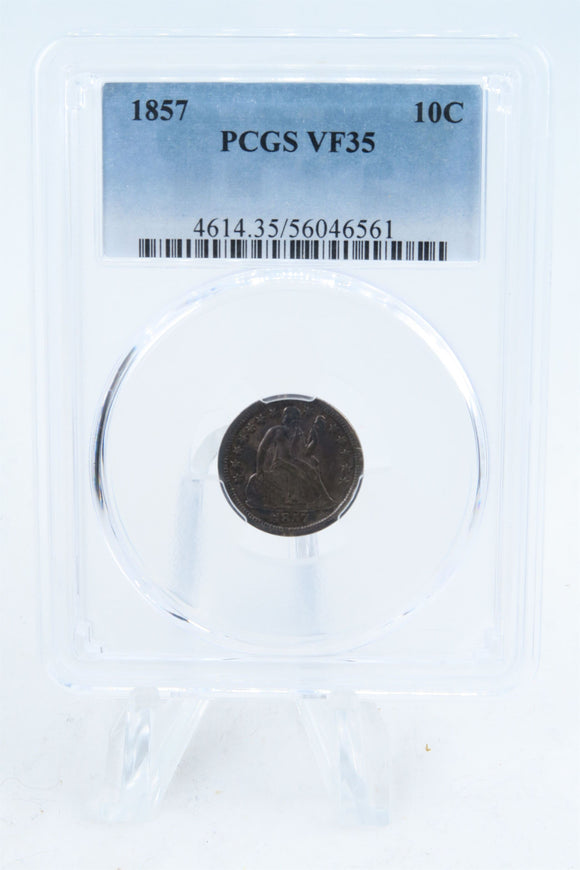 1857-P PCGS VF35 Liberty Seated Dime Business Strike 10C