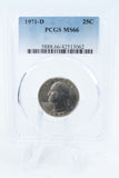 1971-D PCGS MS66 Washington Quarter Business Strike 25C