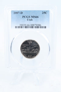 2007-D PCGS MS66 Utah State Quarter Business Strike 25C