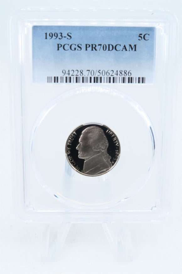 1993-S PCGS PR70DCAM Jefferson Nickel Proof 5C