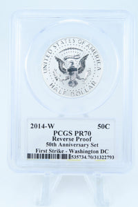 2014-W PCGS PR70 Reverse Proof Kennedy Half Dollar Proof 50C