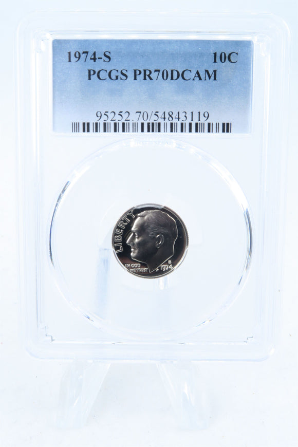 1974-S PCGS PR70DCAM Roosevelt Dime Proof 10C