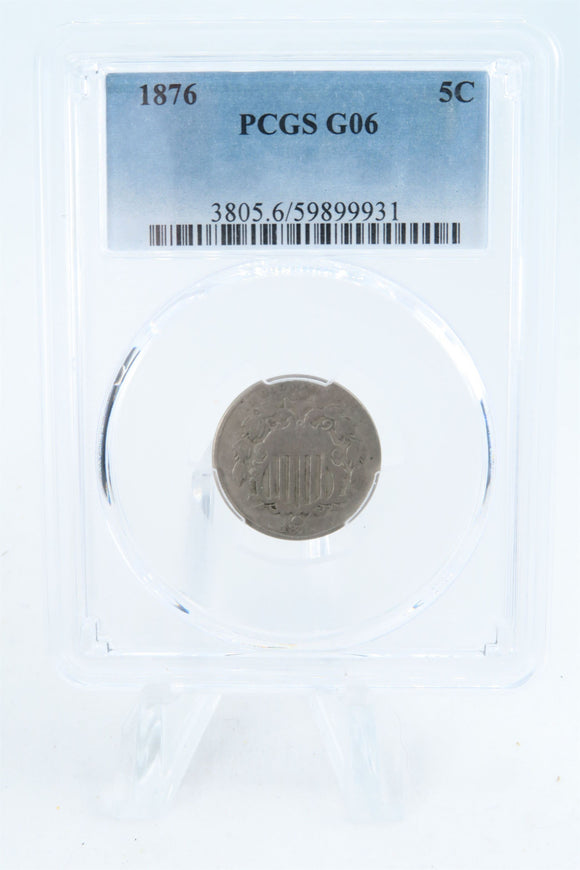 1876-P PCGS G06 Shield Nickel Business Strike 5C