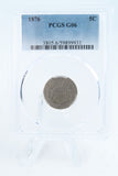 1876-P PCGS G06 Shield Nickel Business Strike 5C