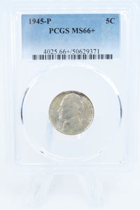 1945-P PCGS MS66+ Jefferson War Nickel Business Strike 5C